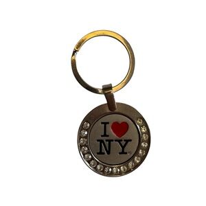 I Love NY Keychain with Rhinestones